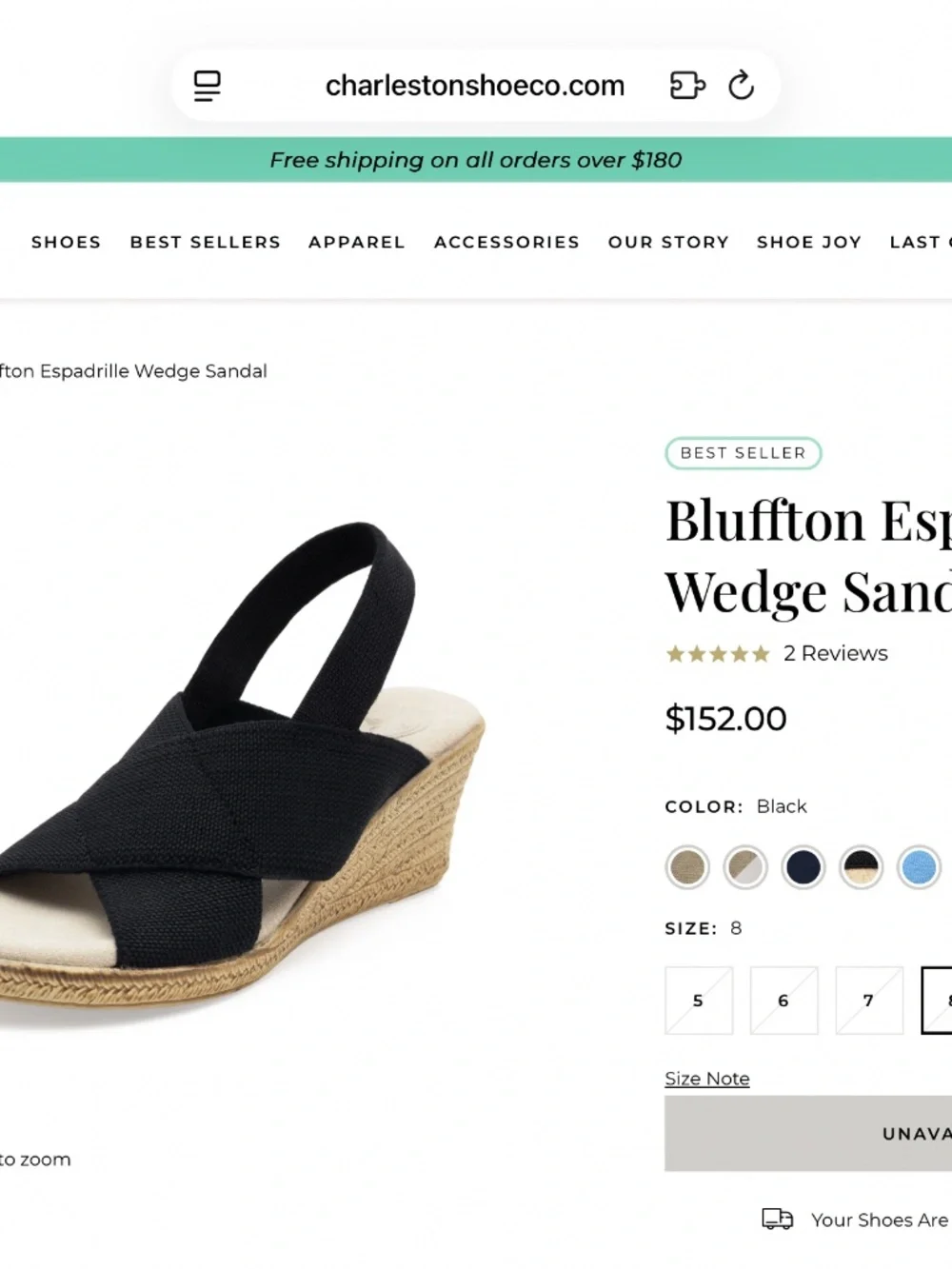 Charleston Shoe Company Bluffton Espadrille Wedge